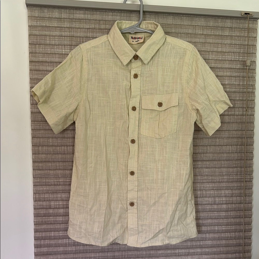 Kids Cream Casual Button Down Shirt